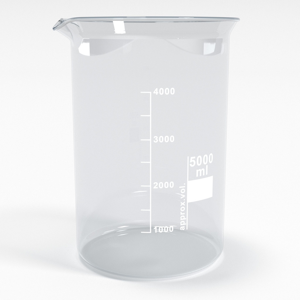 Becherglas 5000ml (5L) Teilung und Ausguss Low