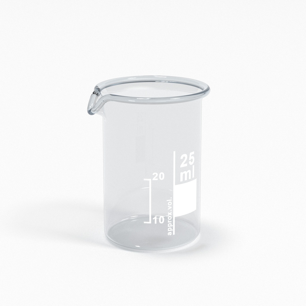 Becherglas 25ml mit Teilung und Ausguss Tall