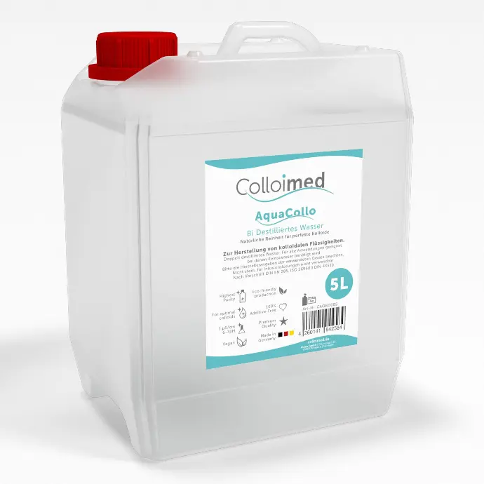 Colloimed AquaCollo Bi-Destilliertes Wasser 5 Liter