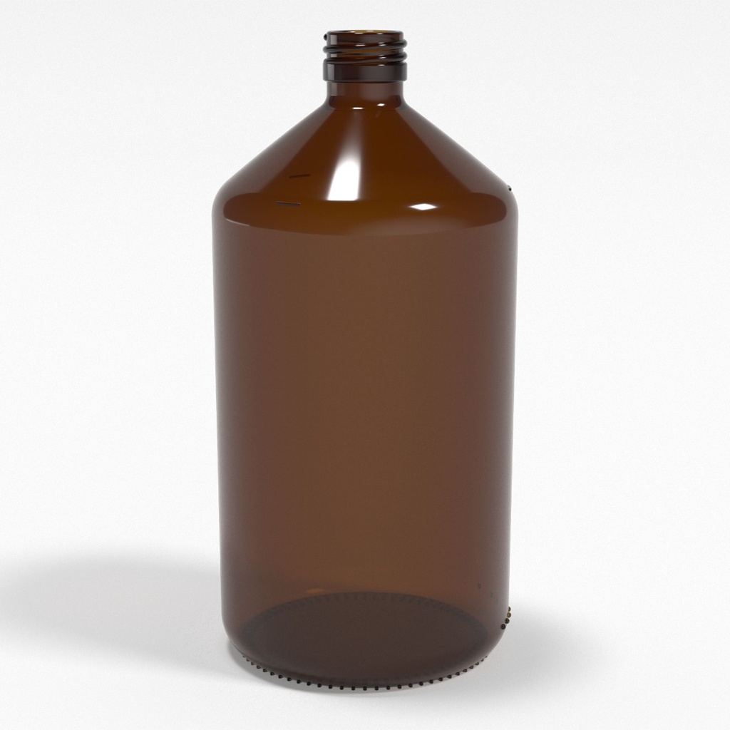 Braunglasflasche 1000ml PP28 ( 1L ) - Apotherkerflasche