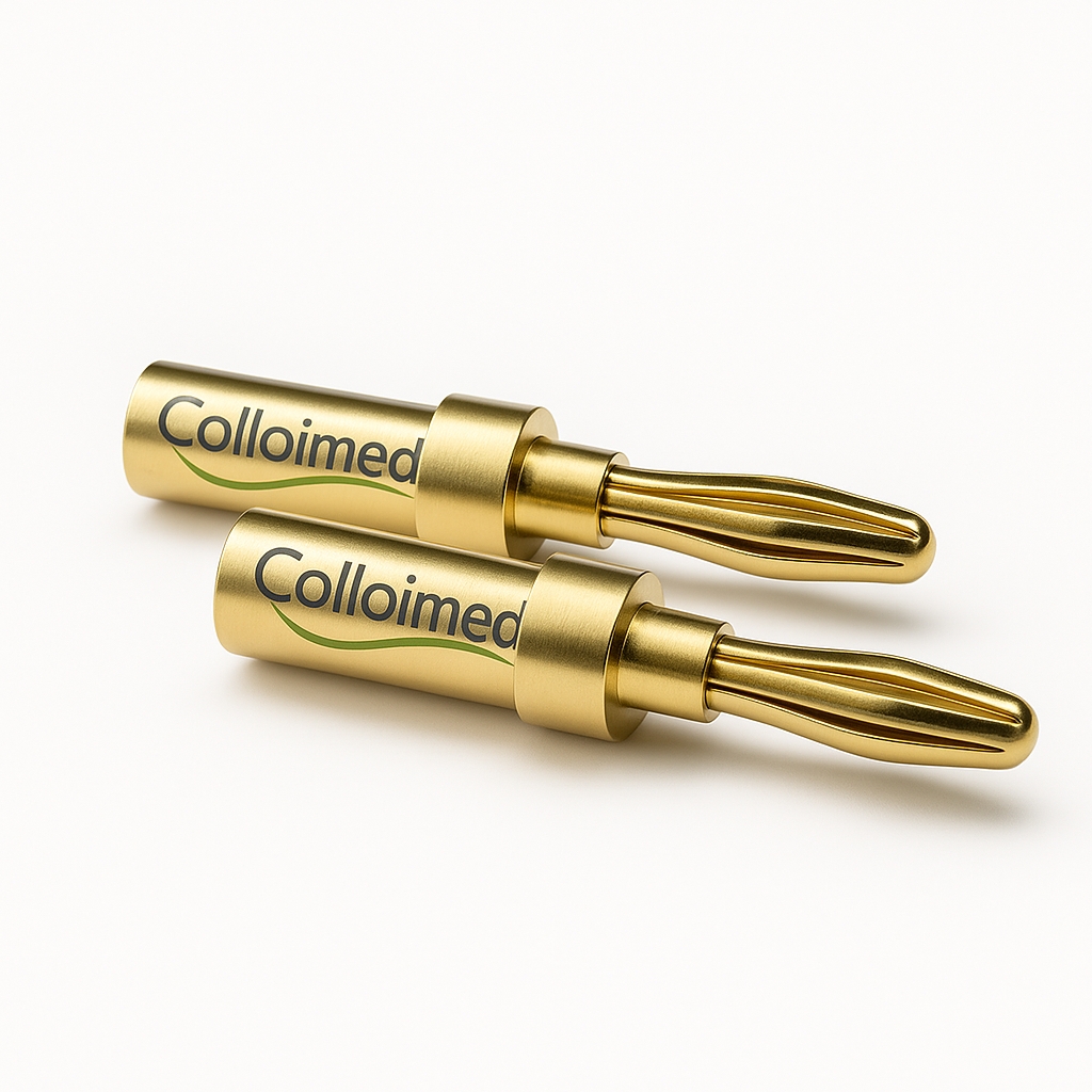 Colloimed Adapterstecker Ø 4 mm 1 Paar Vergoldet NEU