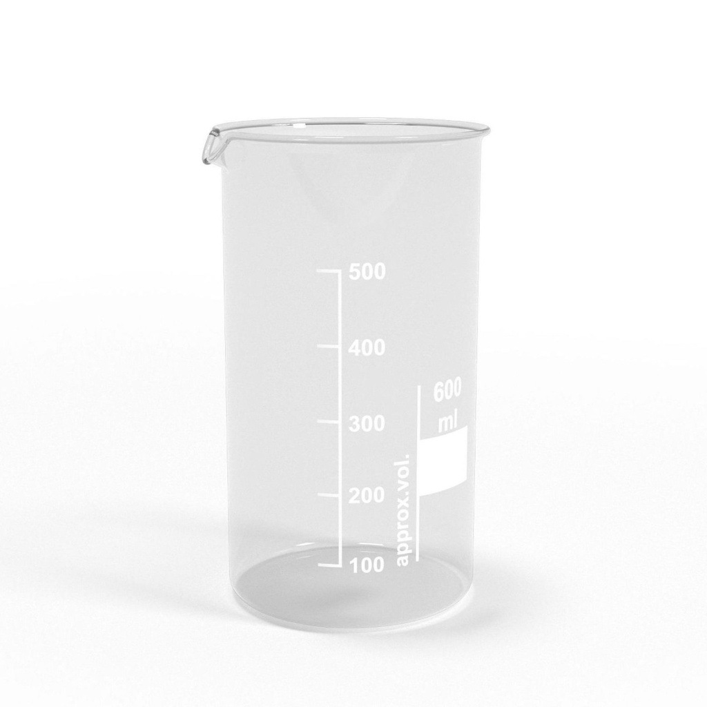 Becherglas 600ml mit Teilung und Ausguss Tall