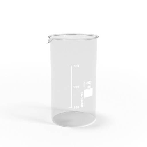 [BGB0400T] Becherglas 400ml mit Teilung und Ausguss Tall