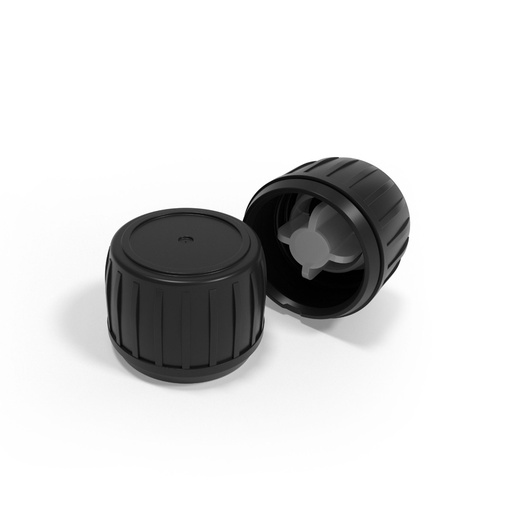 [BG0KP28BG] Kapsel für Braunglasflasche PP28 Schwarz Gießring